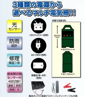 電柵器 防獣くん マルチ3500 ソーラーパネル 12Vバッテリー セット 